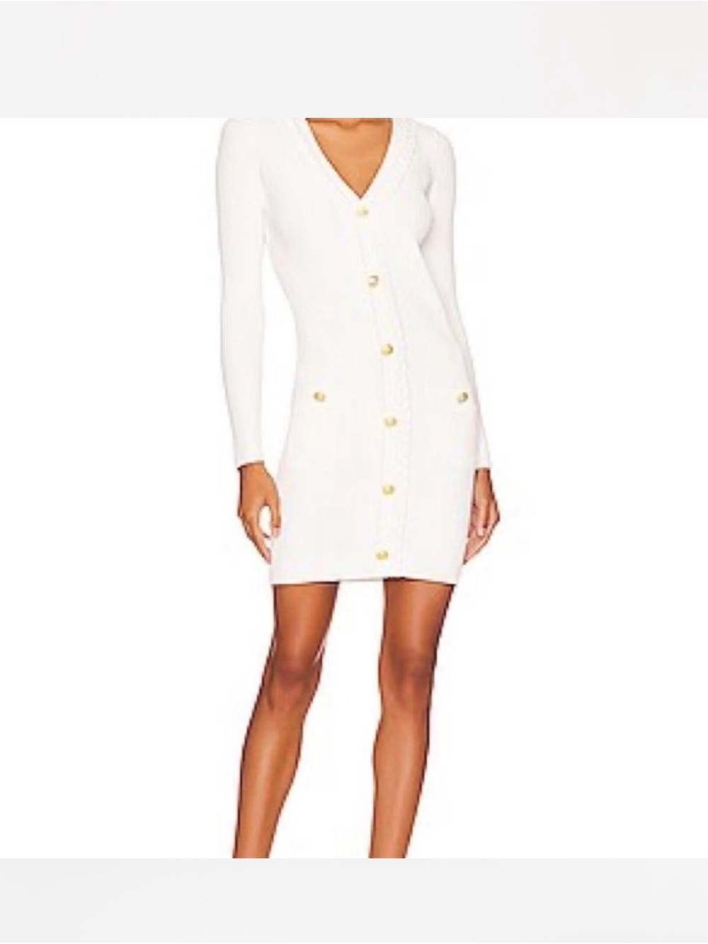 MILLY Ecru Braided Long Cardigan